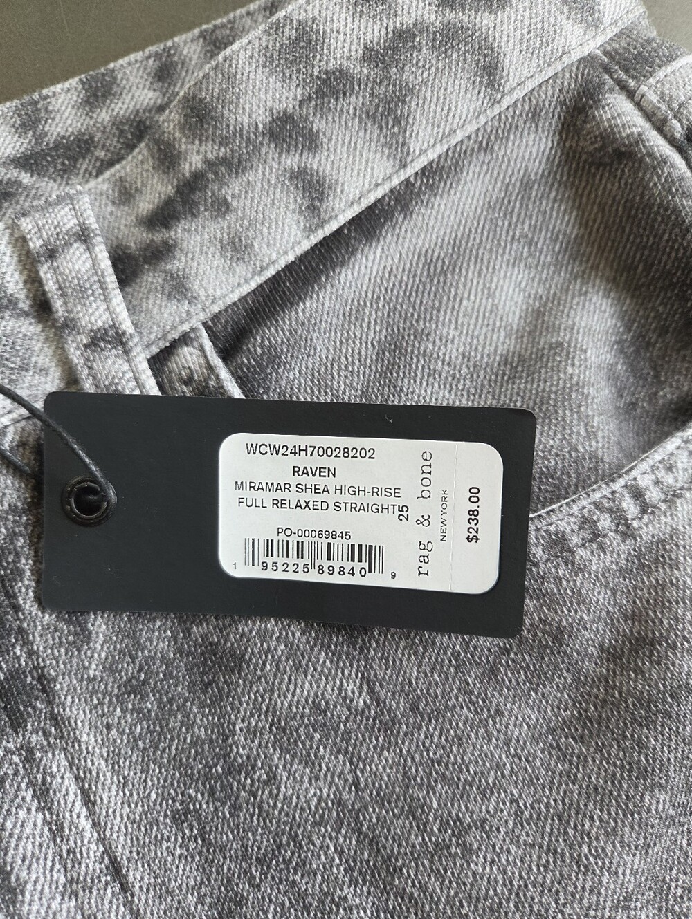 Rag & Bone Terry Miramar Shea High Rise Relaxed Straight Pants Size 25 NWT - Picture 6 of 10